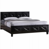 Tempo Kondela CARISA ágy + ágyrács, fekete textilbőr, 180x200