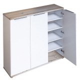 Tempo Kondela Cipősszekrény, fehér/tölgy artisan, MODINI TYP 2