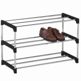 Tempo Kondela Cipősszekrény, króm/fekete, MONTEGO