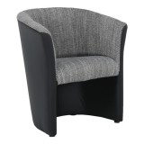 Tempo Kondela Cuba fotel - fekete textilbőr / szürke szövet