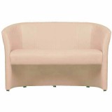 Tempo Kondela Cuba kétszemélyes kanapé - textilbőr, bézs