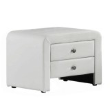 Tempo Kondela Éjjeliszekrény, fehér textilbőr, WILSON