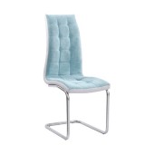 Tempo Kondela Étkezőszék, mentol/szürke/króm, SALOMA NEW