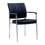 Tempo Kondela FLORIN tárgyalószék - fekete ekobőr/króm