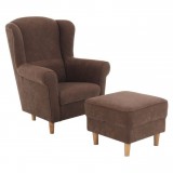 Tempo Kondela Fotel + puff, barna, ASTRID