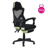 Tempo Kondela Irodai/gamer szék, fekete/zöld, teherbírás 150 kg, JORIK