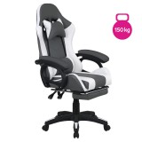 Tempo Kondela Irodai/gamer szék RGB LED világítással, fekete/fehér, JOVELA