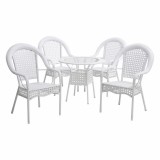 Tempo Kondela kertiszett 1+4, fehér, KOVEN