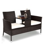 Tempo Kondela Kettesülő kisasztallal, barna/krém, LALIT