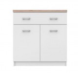 Tempo Kondela Komód 2D1S, fehér/tölgy sonoma, TOPTY TYP 14
