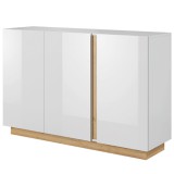 Tempo Kondela Komód, fehér/tölgy grandson/magasfényű fehér, CITY