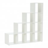 Tempo Kondela könyvespolc piramis, fehér, laminált DTD, NORAH