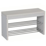 Tempo Kondela Lóca cipőtartóval, fehér/króm, LUSIA