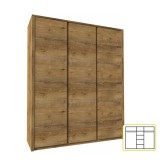 Tempo Kondela MONTANA S3D - Szekrény háromajtós - sötét tölgy lefkas