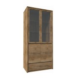 Tempo Kondela MONTANA W2D - Vitrines szekrény - tölgyfa lefkas