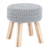 Tempo Kondela NAIDA Puff - szürke pamut