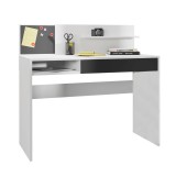 Tempo Kondela PC íróasztal mágneses táblával, fehér/fekete, IMAN