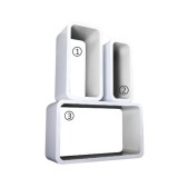 Tempo Kondela Polc, 3 db, fehér, AMOS FY 11042