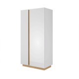 Tempo Kondela Szekrény, fehér/tölgy grandson/magasfényű fehér, CITY