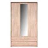 Tempo Kondela Szekrény tükörrel 3D4S, tölgy sonoma, NORTY TYP 1