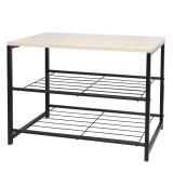 Tempo Kondela TADEO cipőtartó, 2 soros - fekete/természetes