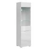 Tempo Kondela Vitrin 1D1W, fehér/fehér extra magasfényű HG, JOLK