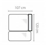 Tempo Pamlag rész  ágyneműtartóval OSP, jobbos kivitel, CABLO 10 mentol színű szövet/krém színű varrás, GEVONA