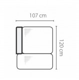 Tempo Pamlag rész OSL ágyneműtartóval, balos kivitel, CABLO 10 mentol színű szövet/krém színű varrás, GEVONA