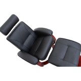 Tempo Pihenőfotel, fekete textilbőr/cseresznyefa, NIGEL