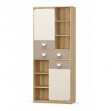 Tempo Polc 2D1S/80, árpás tölgy/champagne/cappuccino, LOTTY