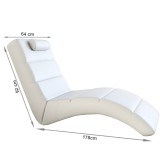 Tempo Relax fotel, fehér öko bőr, LONG