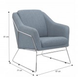 Tempo Relaxáló fotel, sötétszürke szövet/króm, SIENO