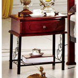 Tempo Rusztikus stílusú éjjeliszekrény, fém+fa: sötét tölgyfa, CELESTA NEW