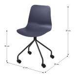 Tempo Szék, sötétszürke, műanyag+fém, DANELA