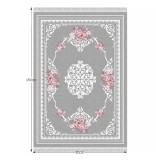 Tempo Szőnyeg, szürke/virágok, 80x150, SEDEF tip 2