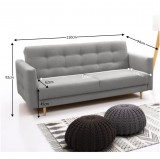 Tempo Teljesen kárpitozott 3-ülés, anyag szürke, AMEDIA