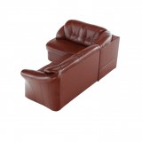 Tempo Ülőgarnitúra ágyfunkcióval és ágyneműtartóval, balos kivitelben,
valódi bőr/textilbőr, barnáspiros, LAREDO