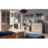 Tempo Vitrines szekrény, DTD laminált, Tölgy sonoma, NORTY TYP 3