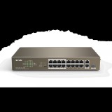 Tenda TEF1118P-16-150W 16xFE PoE LAN 2xGbE LAN 1xSFP port nem menedzselhető PoE switch