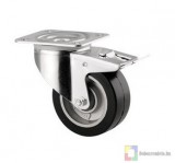 TENTE Alpha Önbeálló Görgő Totálfékkel, Elasztikus Gumi Futófelület (100)