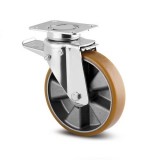 TENTE Alumínium Kerék Pur Futófelülettel 160-As Fékes Önbeálló Villával