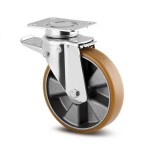 TENTE Alumínium Kerék Pur Futófelülettel 200-As Fékes Önbeálló Villával