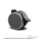 TENTE Önbeálló Bútorgörgő Kerékfékkel ,Szürke-Fekete