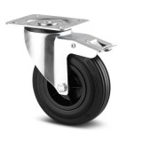 TENTE Tömörgumis Műanyagfelnis Önbeálló Görgő Totálfékkel (160)