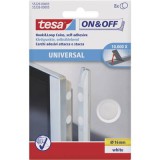 Tesa öntapadós tépőzár, tépőzáras ragasztó 8 pár kerek 16 mm fehér TESA On & Off 55226-03-00 (55226-03-00)