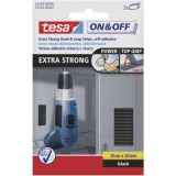 Tesa öntapadós tépőzár, tépőzáras ragasztószalag, extra erős 100 mm x 50 mm fekete TESA On & Off 55228-00-01 (55228-00-01)