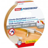 Tesa SLIM (55714-00000-00) Rögzítő szalag ® Powerbond Fehér (H x Sz) 5 m x 9 mm 2 db (55714)