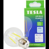 Tesla Lighting Tesla Filament A class, E27, 2W, 420lm, 4000K nappali fehér, 360°, átlátszó, 230V, 25000 óra (BL270240-A1)