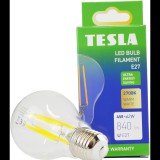 Tesla Lighting Tesla Filament A class, E27, 4W, 840lm, 2700K meleg fehér, 360°, átlátszó, 230V, 25000 óra (BL270427-A1)
