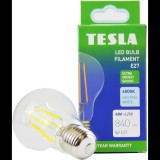 Tesla Lighting Tesla Filament A class, E27, 4W, 840lm, 4000K nappali fehér, 360°, átlátszó, 230V, 25000 óra (BL270440-A1)